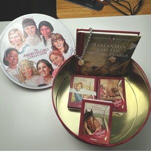 American Girl Doll Bracelet, Charms, Book, Tin
